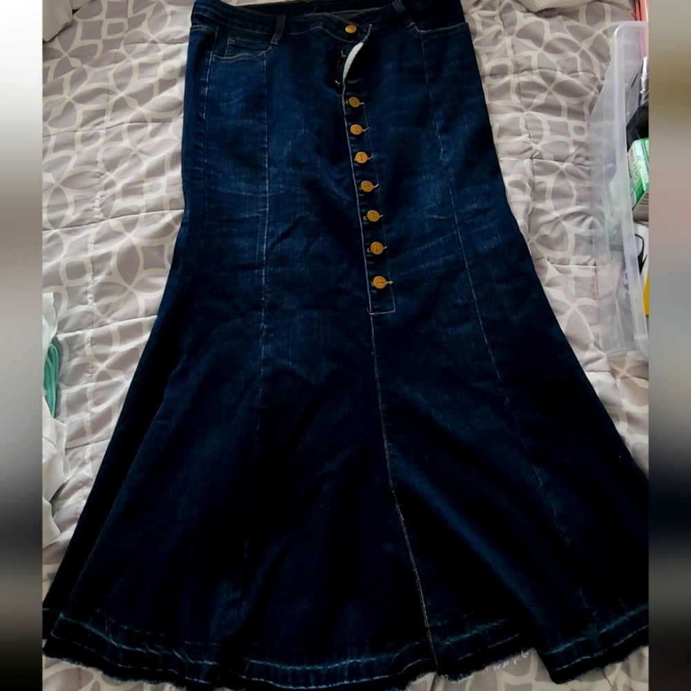 Denim skirt Long